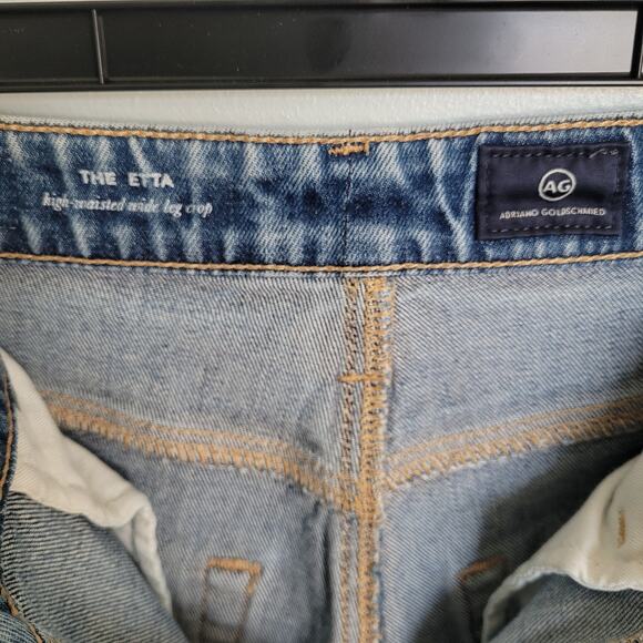 AG Adriano Goldschmied The Etta Women's Size 26 High Waisted Jeans Wide Leg Crop - Picture 16 of 16